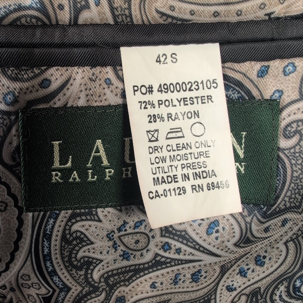 Lauren Ralph Lauren Polo Dress Blazer Men's Size 42 S Grey Button Suit - Picture 5 of 11